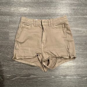 American Apparel High waist twill side zip shorts size 24/25
